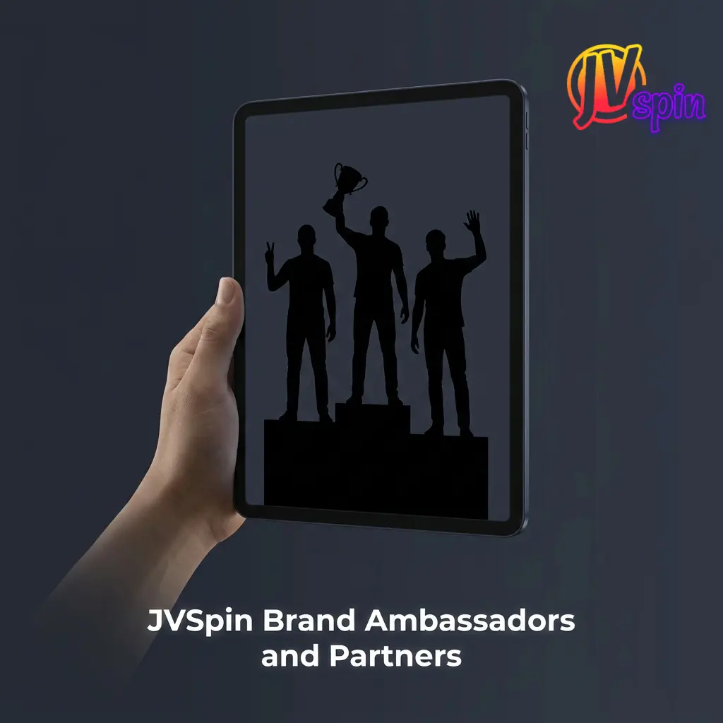 JVSpin casino logo with sponsorship and affiliate programme branding elements representing partnerships in 2026