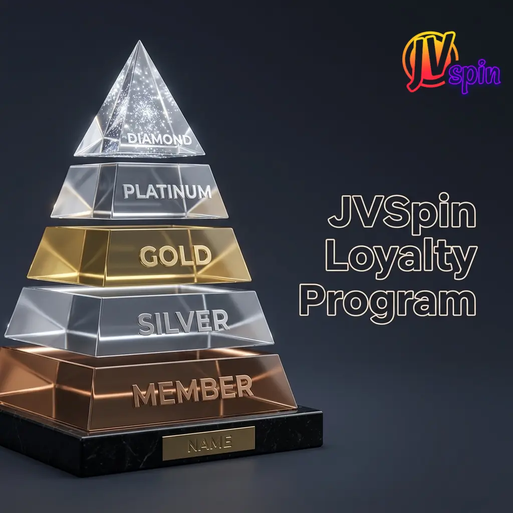 JVSpin multi-tier VIP loyalty programme showing points, perks, and account privileges for casino and sportsbook players