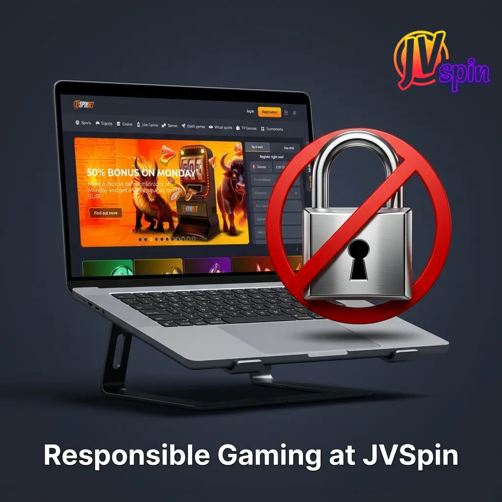 JVSpin responsible gaming tools including deposit limits, self-exclusion, and session controls under Curaçao licence