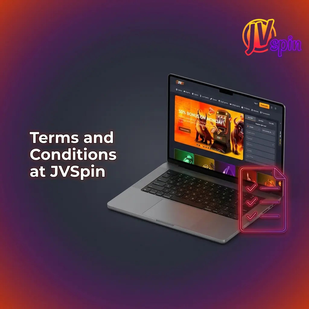 JVSpin terms and conditions overview showing age requirements, account rules, bonus wagering, KYC verification, and fraud policies